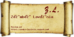 Zámbó Lavínia névjegykártya